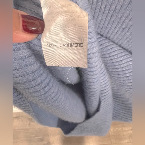 State Cashmere 100% Cashmere baby blue ribbed sweater sz Small - Picture 6 of 6
